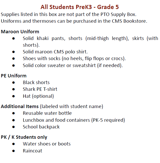 2026-2027 School Supplies Box